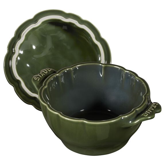 Staub Cast Iron Basil Artichoke Petite Cocotte, 0.4-Quart