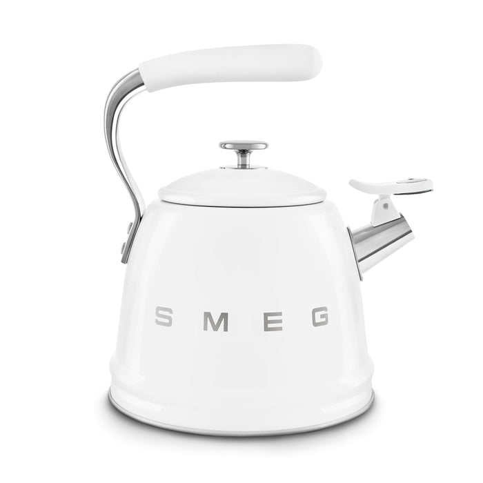 Smeg 50's Retro Style Aesthetic White Whistling Kettle