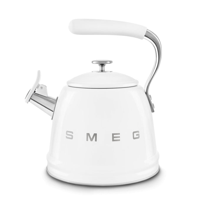 Smeg 50's Retro Style Aesthetic White Whistling Kettle