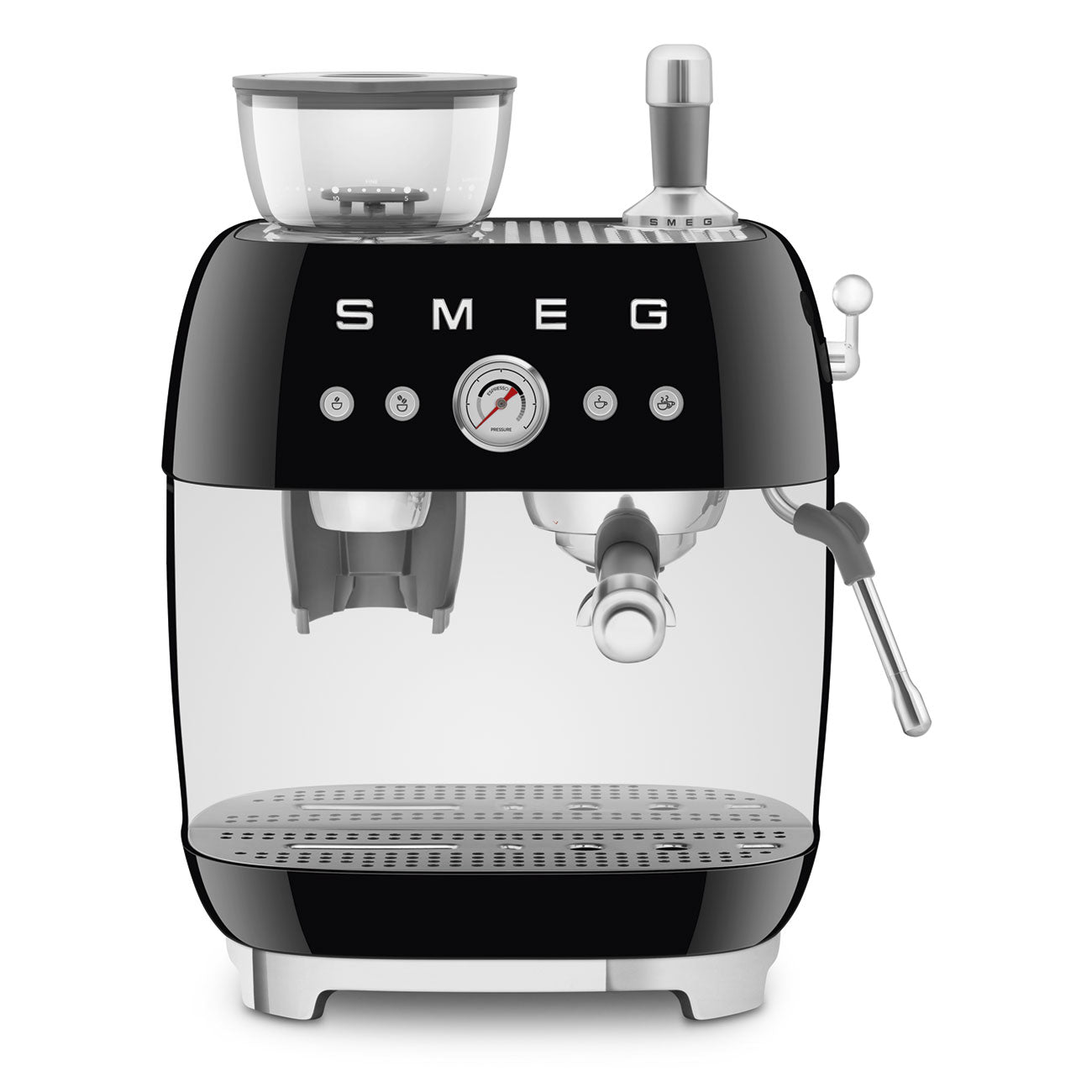 Smeg Retro-Style Black Espresso Manual Coffee Machine