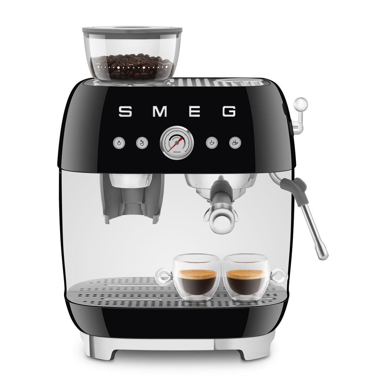 Smeg Retro-Style Black Espresso Manual Coffee Machine