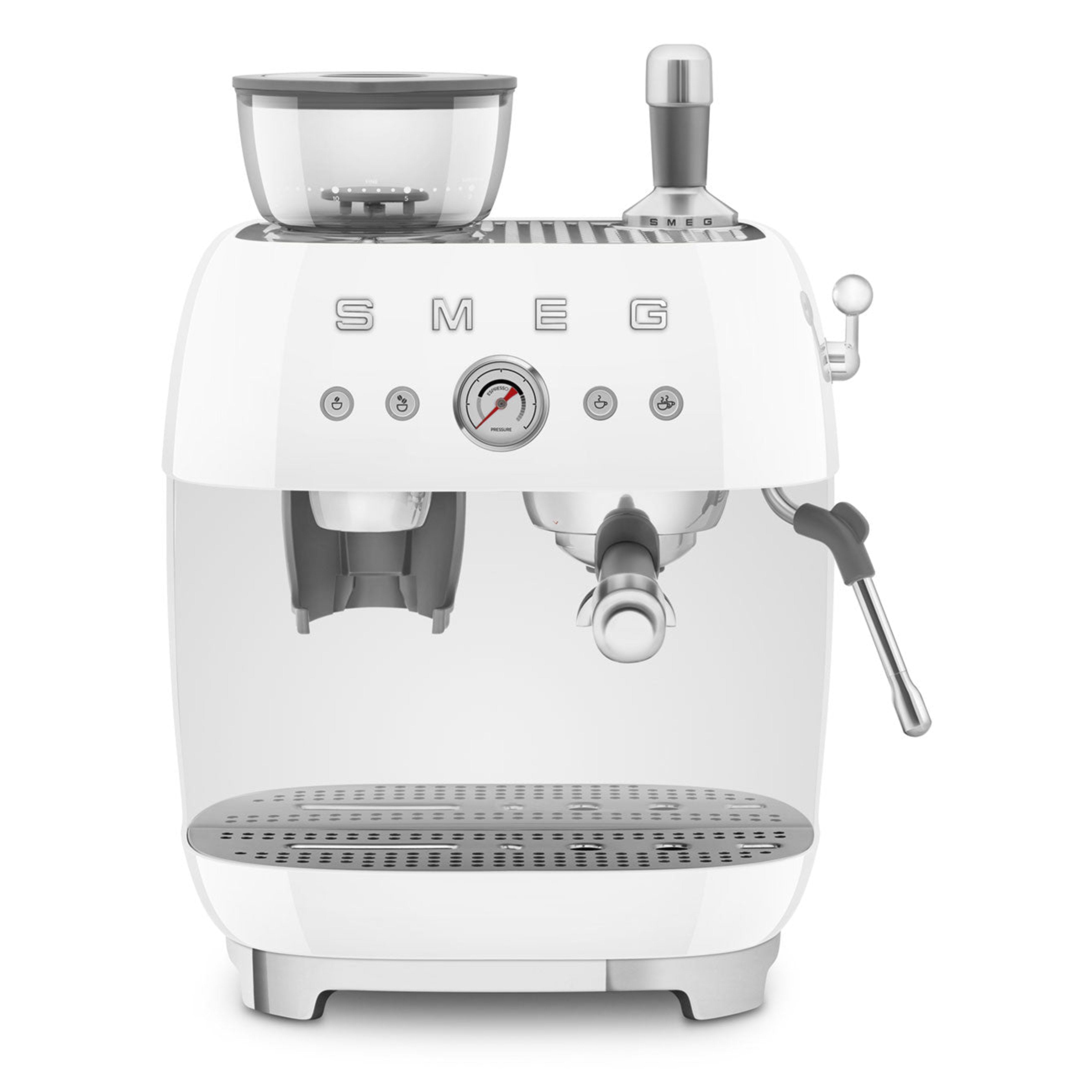 Smeg Retro-Style White Espresso Manual Coffee Machine