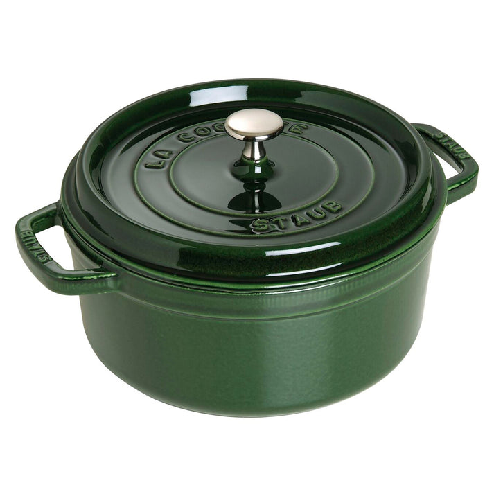 Staub Cast Iron Basil Round Cocotte 4-Quart