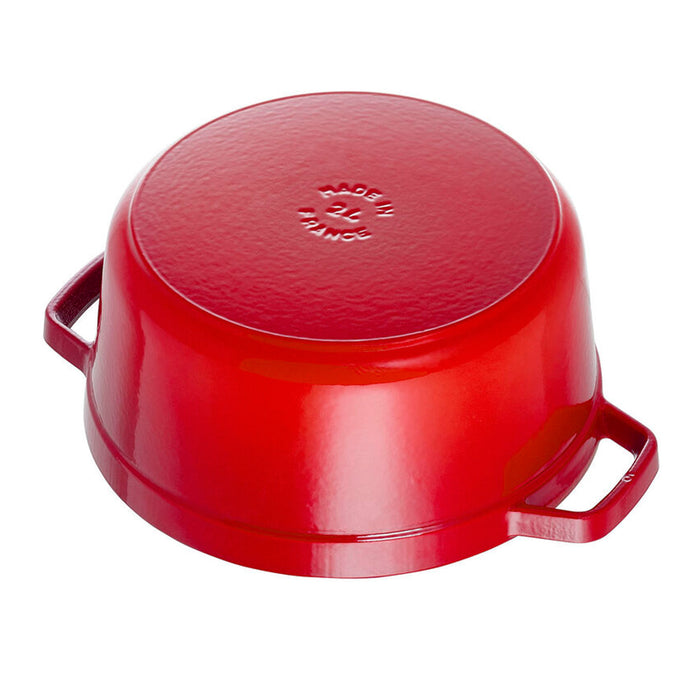 Staub Cast Iron Cherry Round Cocotte, 7-Quart