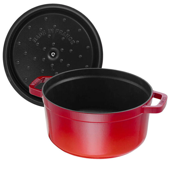 Staub Cast Iron Cherry Round Cocotte, 7-Quart