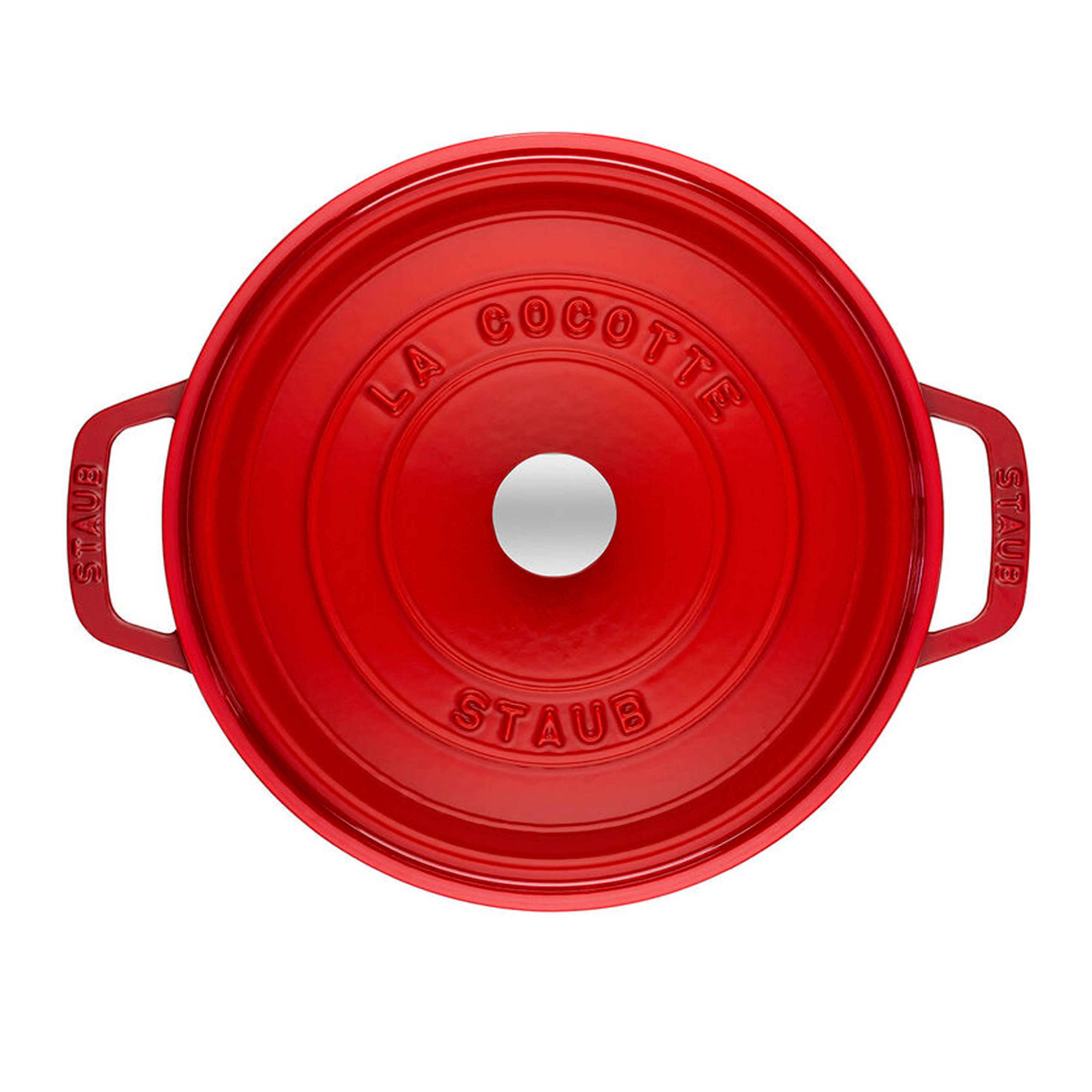 Staub Cast Iron Cherry Deep Round Cocotte, 5-Quart