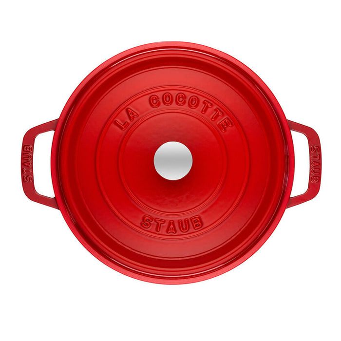 Staub Cast Iron Cherry Deep Round Cocotte, 5-Quart