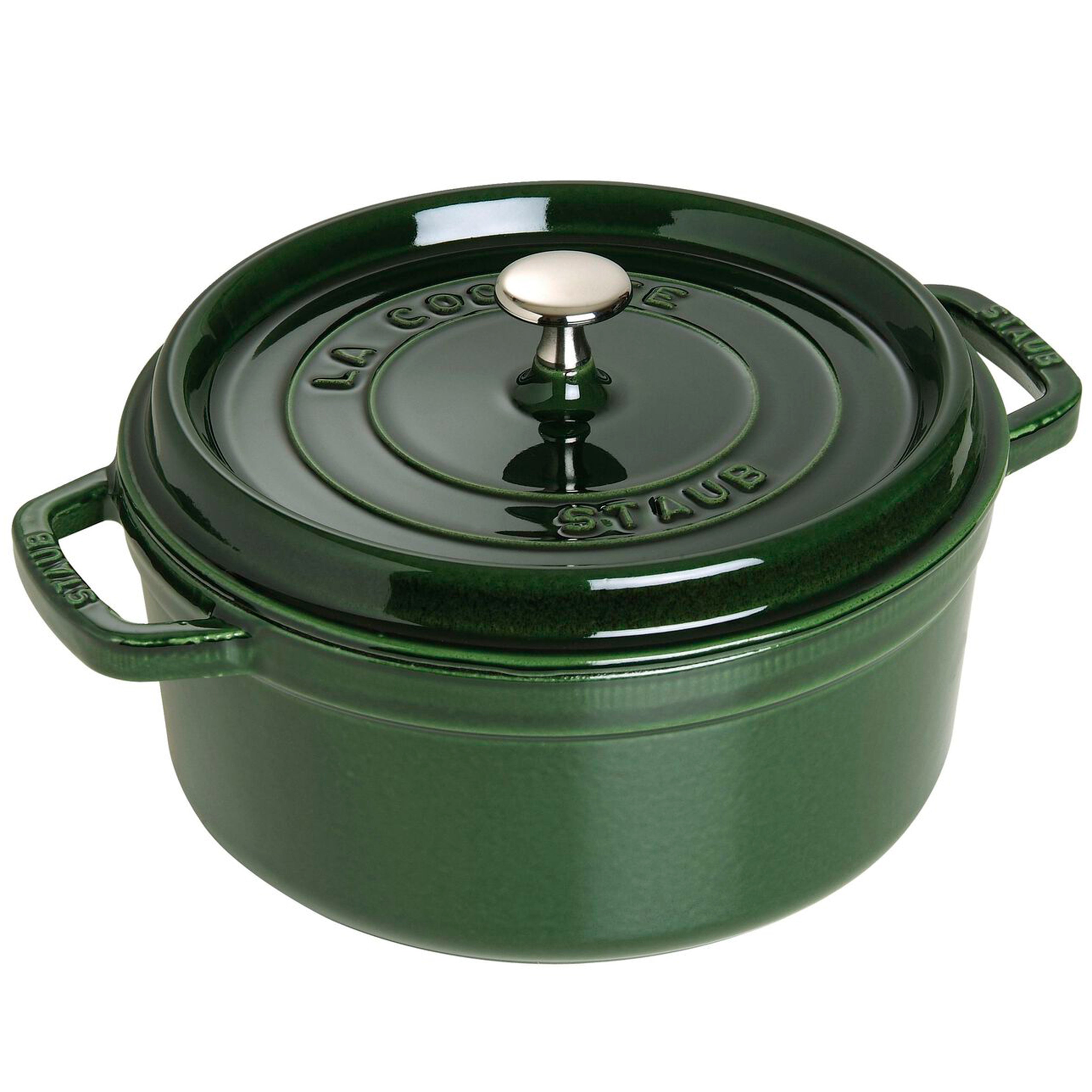 Staub Cast Iron Basil Round Cocotte, 5.5-Quart