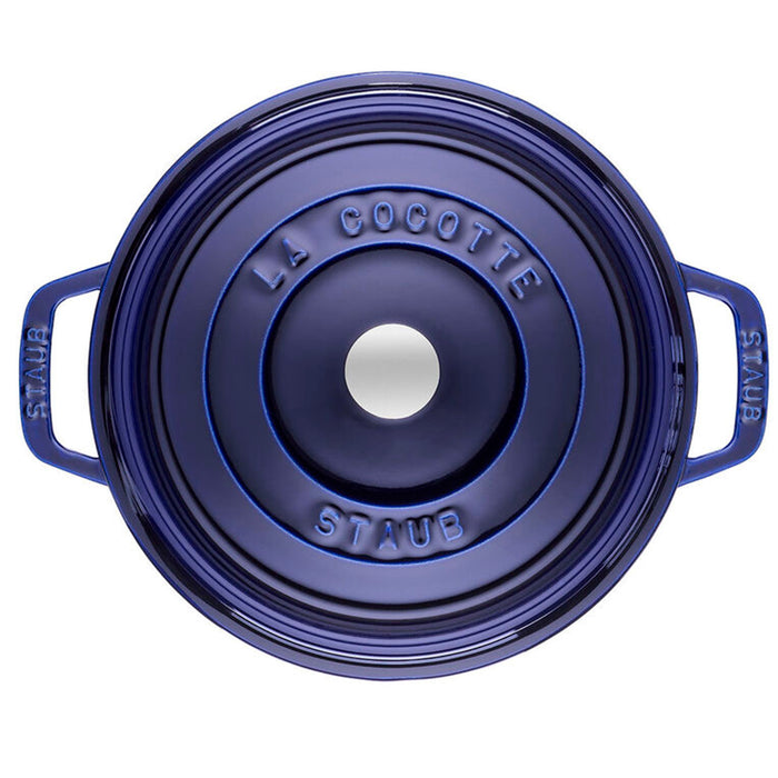 Staub Cast Iron Dark Blue Round Cocotte, 7-Quart