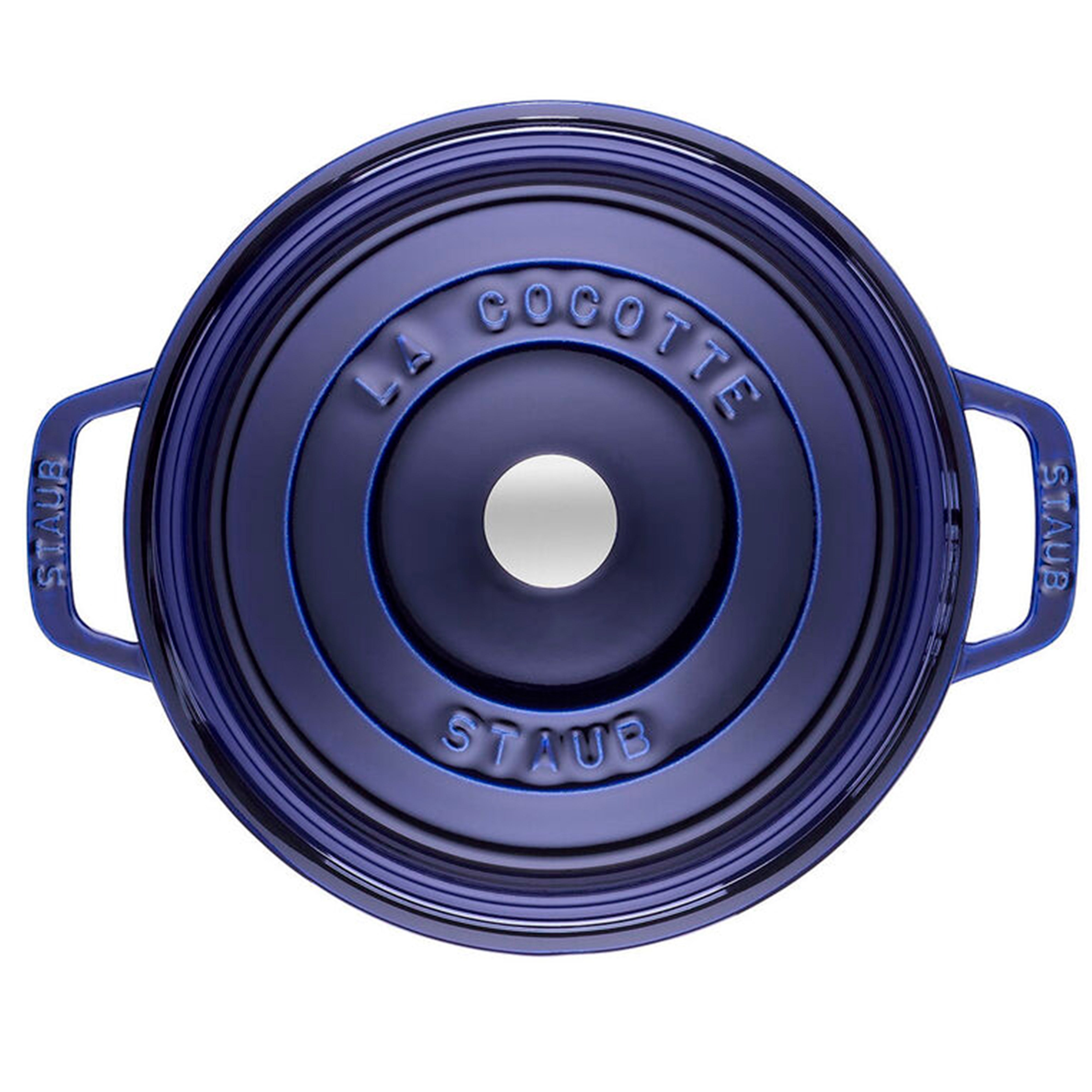 Staub Cast Iron Dark Blue Deep Round Cocotte, 5-Quart