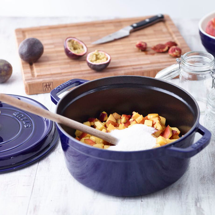 Staub Cast Iron Dark Blue Round Cocotte 4-Quart