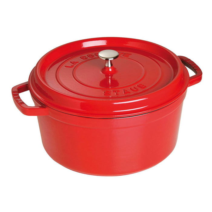 Staub Cast Iron Cherry Round Cocotte, 7-Quart