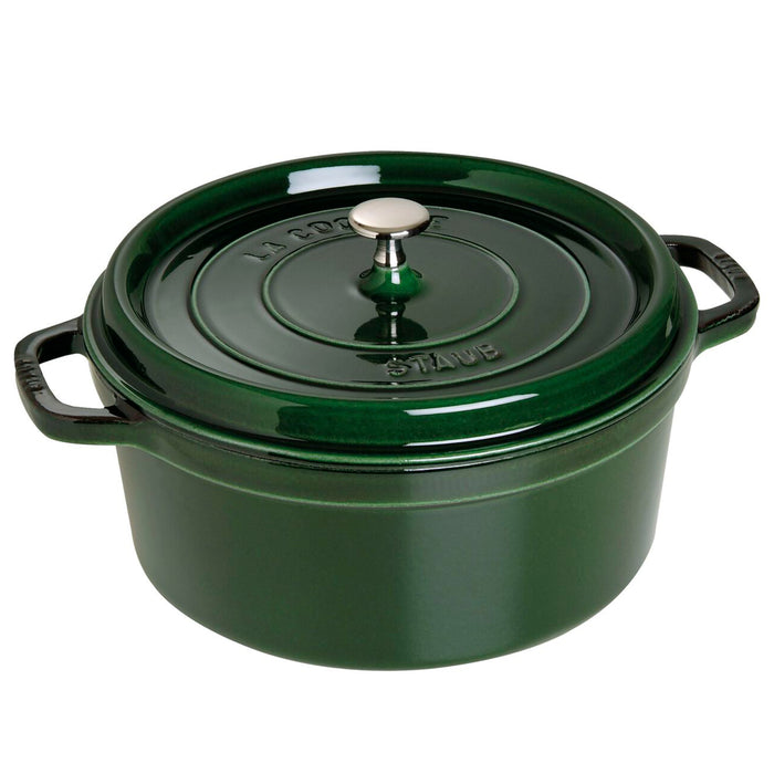 Staub Cast Iron Basil Round Cocotte, 7-Quart