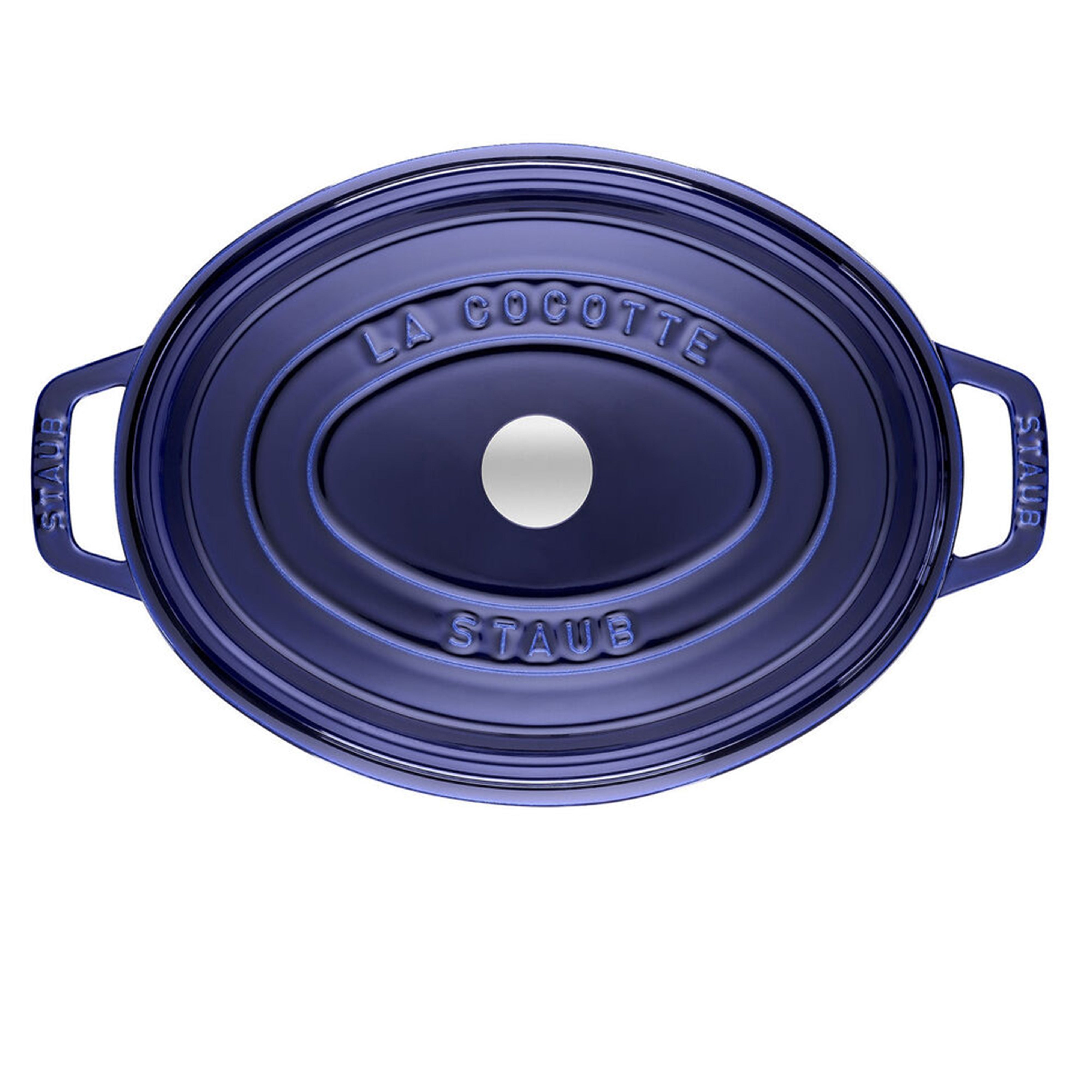 Staub Cast Iron Dark Blue Oval Cocotte, 7-Quart