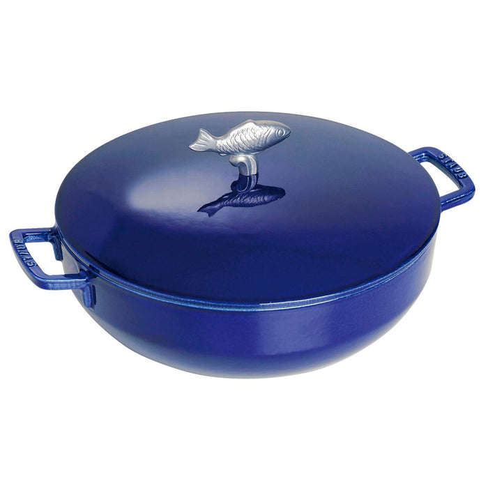 Staub Cast Iron Dark Blue Bouillabaisse Pot, 5-Quart