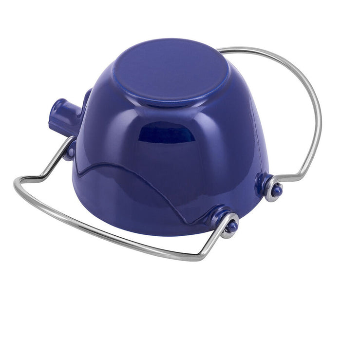 Staub Cast Iron Dark Blue Round Tea Kettle, 1-Quart