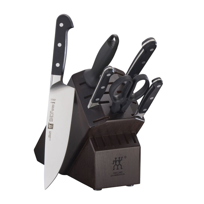 Zwilling Pro Knife Block Set Walnut, 7-Piece - LaCuisineStore