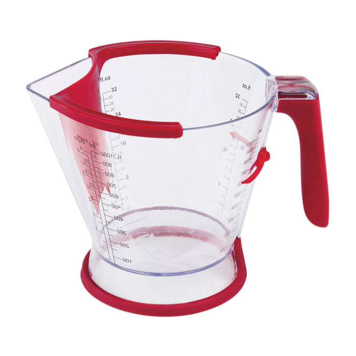 Zyliss Acrylic 4-Piece Measuring Cup with Fat Separator Set, Red