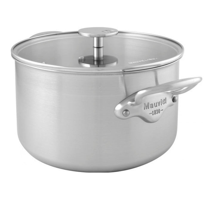 Mauviel M'Urban 3 Stainless Steel Cocotte with Glass Lid, 6.2-Quart