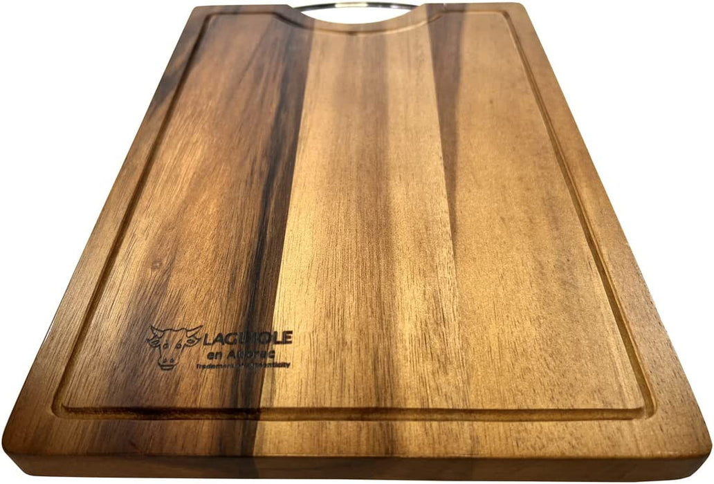 Laguiole en Aubrac Acacia Wood Cutting Board with Stainless Steel Handle, 14.25 x 9.9-Inches