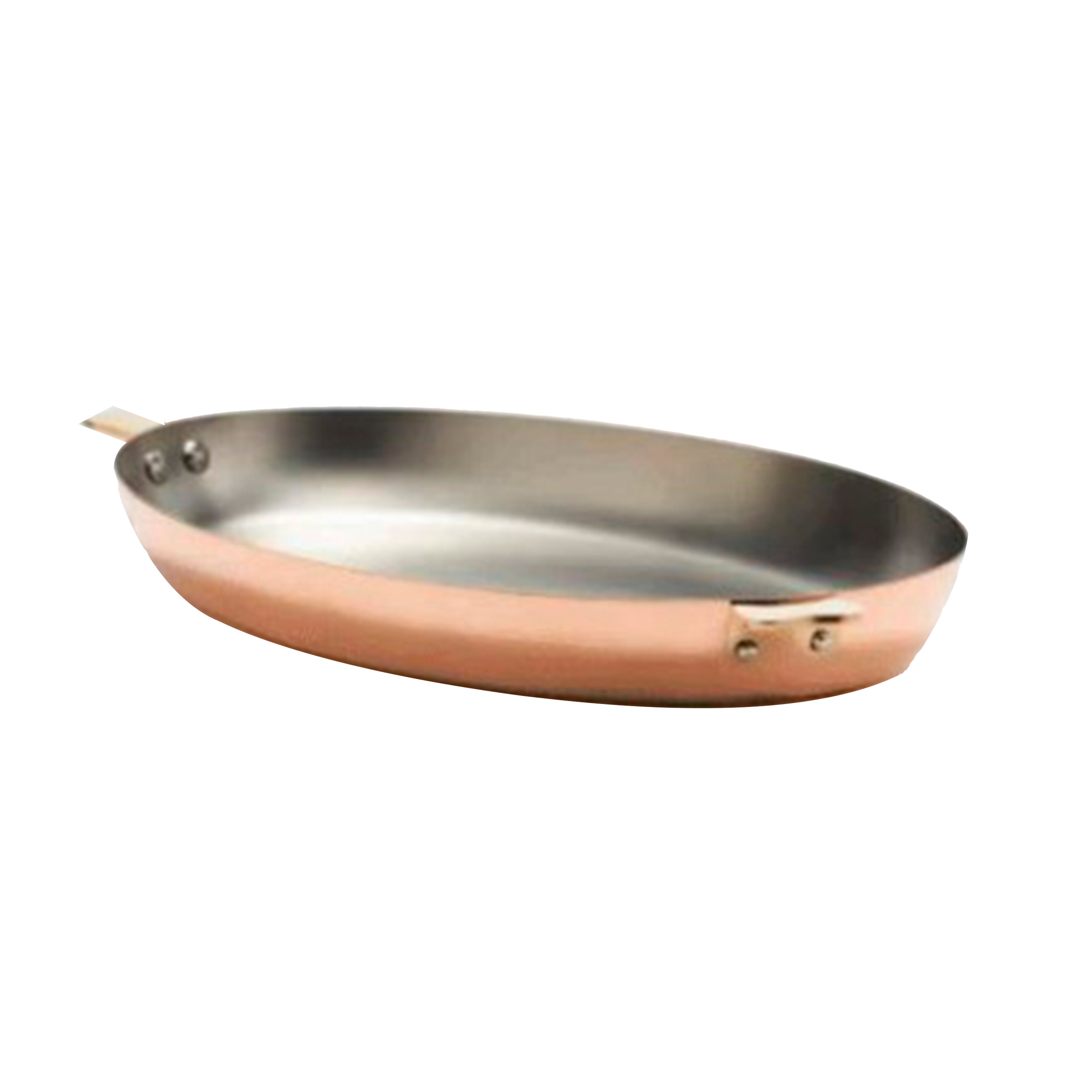 Mauviel Art Deco Copper Stainless Steel Oval Pan, 11.8-Inches