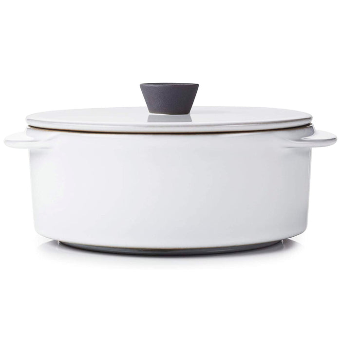 Revol Caractere Porcelain Cocotte with Lid White Cumulus, 8.75 Oz