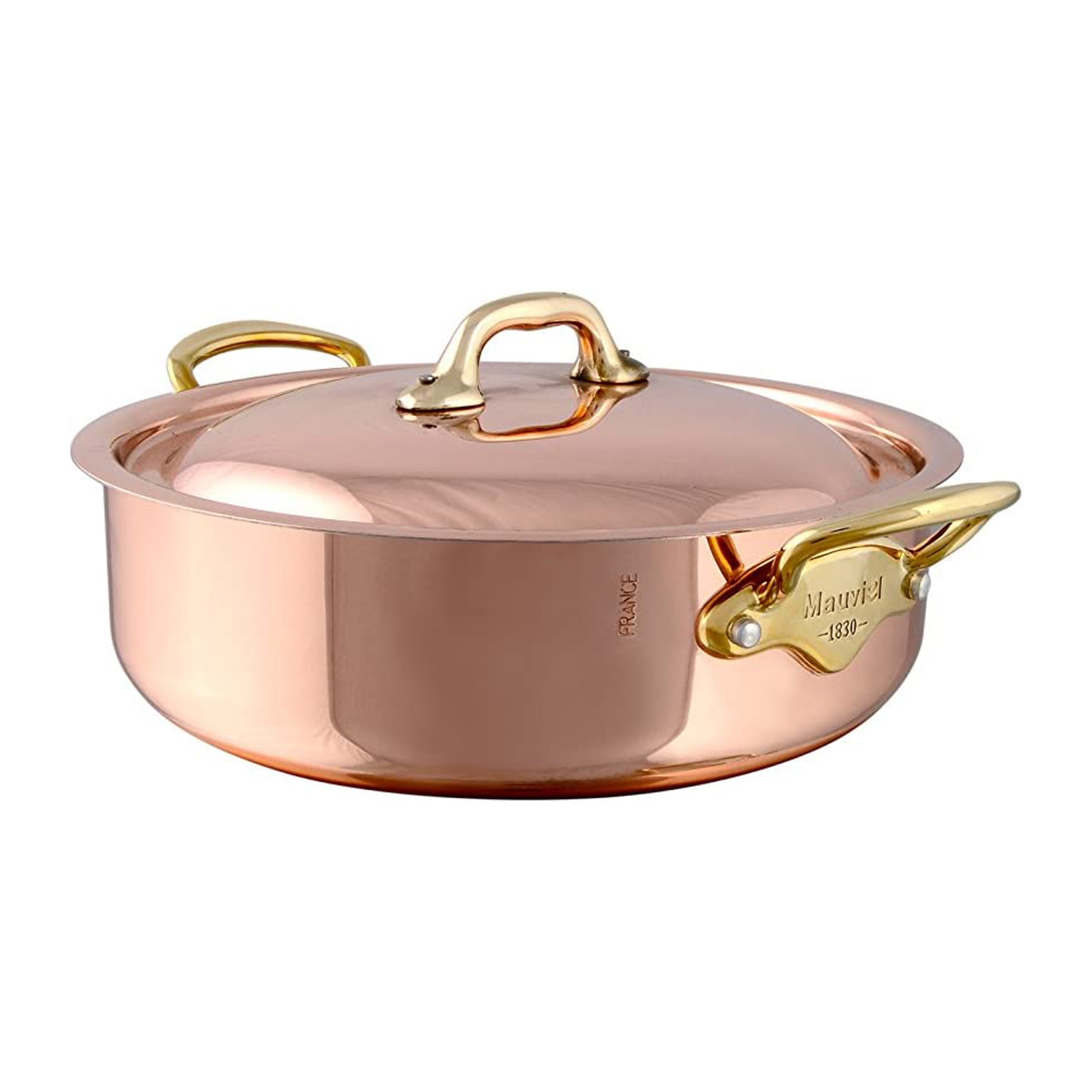 Mauviel M'150B Copper Rondeau With Bronze Handles & Copper Lid, 6-Quart
