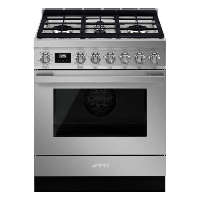 Smeg Portofino Aesthetic Pro-Style Dual Fuel Range Stainless Steel, 30-Inches - LaCuisineStore