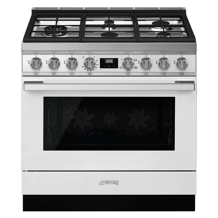 Smeg Portofino Aesthetic Pro-Style All-Gas White Range, 36-Inches