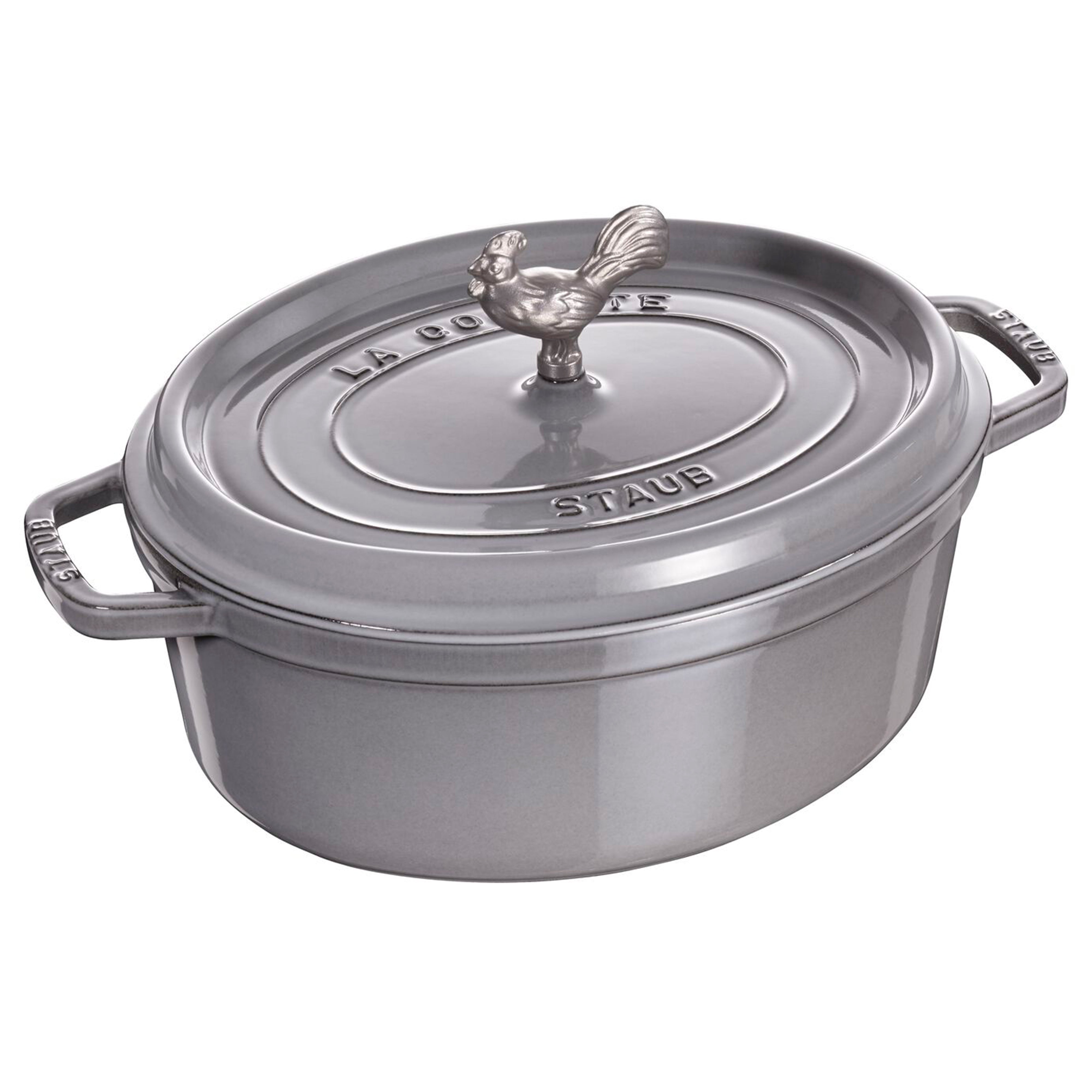 Staub Cast Iron Graphite Grey Coq au Vin Cocotte, 5.75-Quart