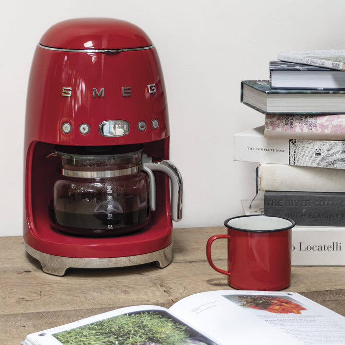 Smeg 50's Retro Style Aesthetic Red Drip Coffee Machine