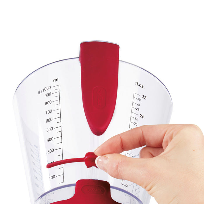 Zyliss Acrylic 4-Piece Measuring Cup with Fat Separator Set, Red