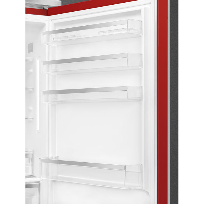 Smeg Portofino Freestanding Bottom Mount Red Refrigerator Right Hand Hinge, 28-Inches