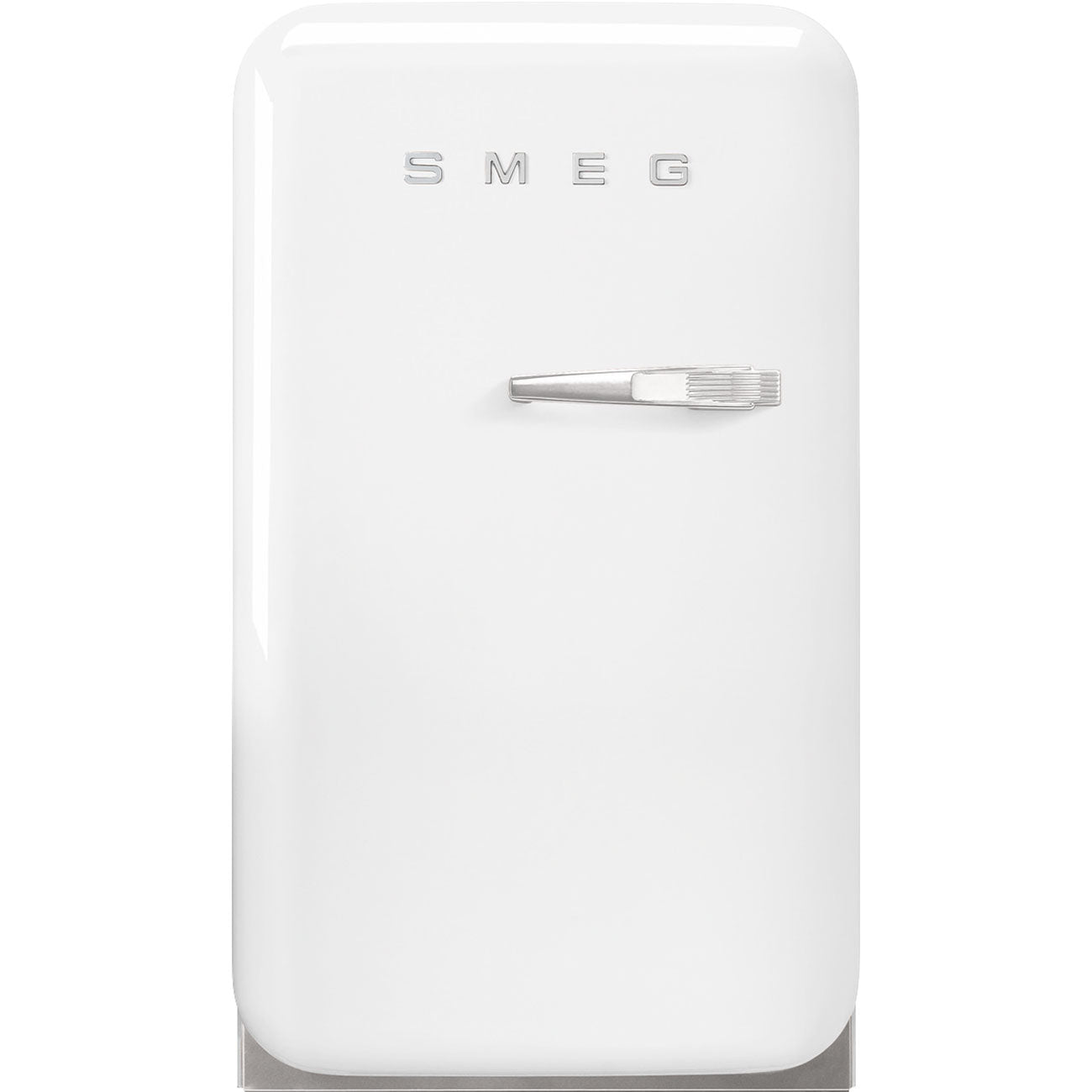 Smeg 50's Retro Style Aesthetic Freestanding White Mini Cooler Left Hand Hinge with 1.34 Cu Ft Capacity , 15-Inches