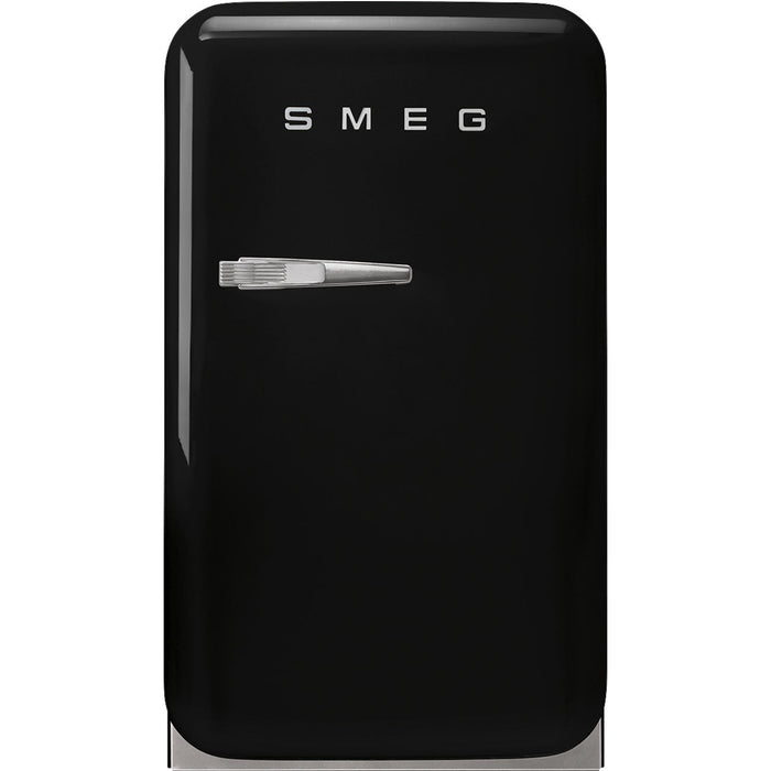 Smeg 50's Retro Style Aesthetic Freestanding Black Mini Cooler Right Hand Hinge with 1.34 Cu Ft Capacity , 15-Inches