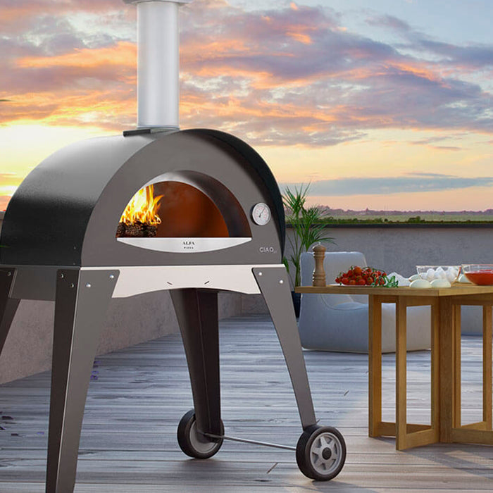 Alfa Forni Ciao Silver Gray Wood-Powered Pizza Oven