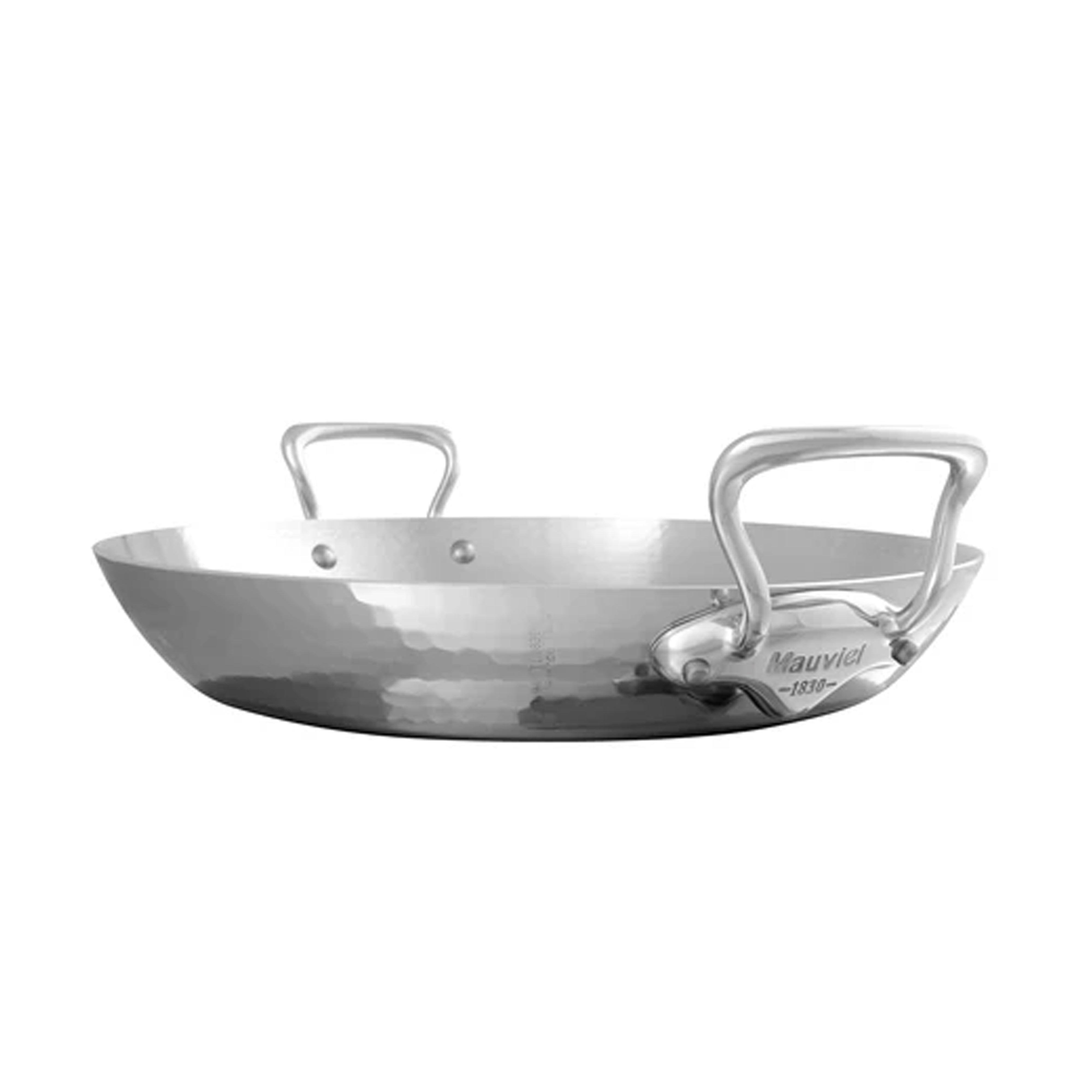 Mauviel M'Elite Paella Pan with Stainless Steel Handles, 3.7-Quart