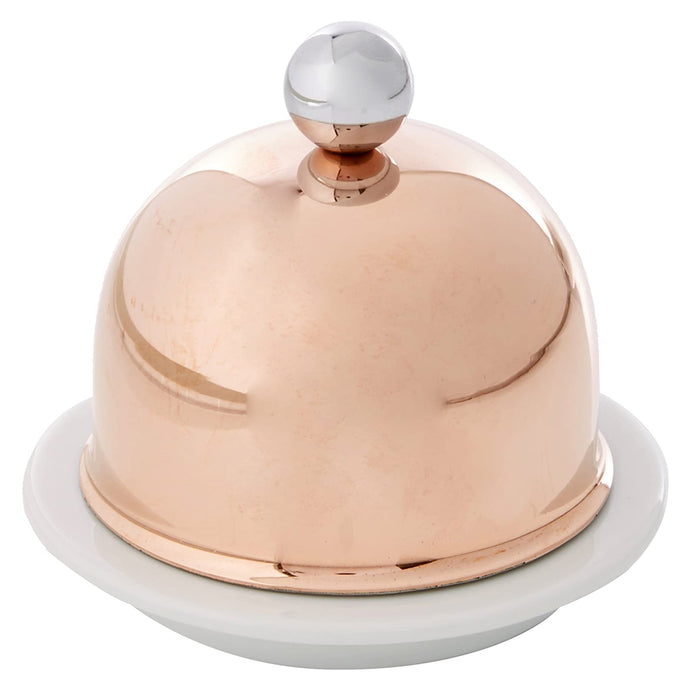 Mauviel M'Mini Copper & Porcelain Butter Dish, 0.4-Quart