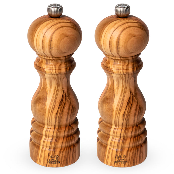 Peugeot Paris Olive Wood Pepper and Salt Mill Set, 7-Inches - LaCuisineStore