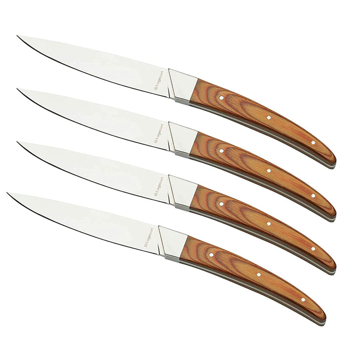 Legnoart Porterhouse 4-Piece Steak Knife Set with Light Wood Handle