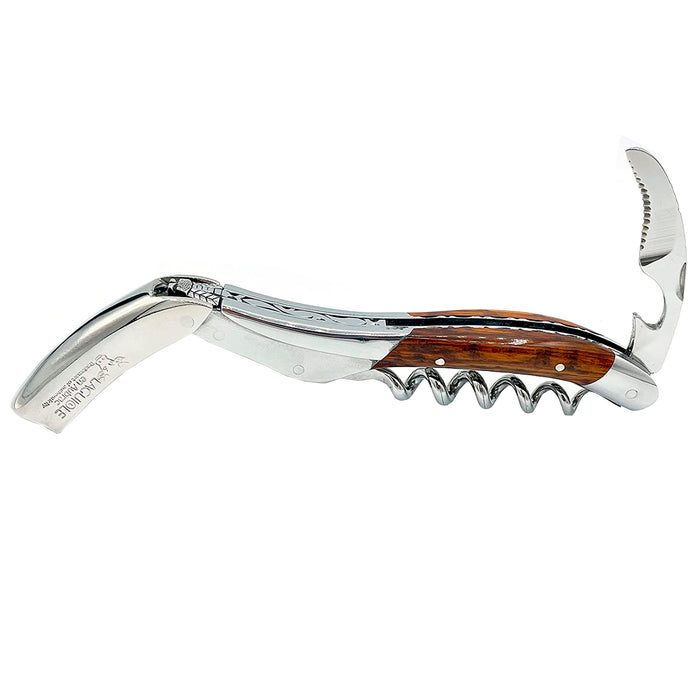 Laguiole en Aubrac DeLuxe Sommelier Corkscrew Wine Opener #8, With Amourette Snake Wood Handle