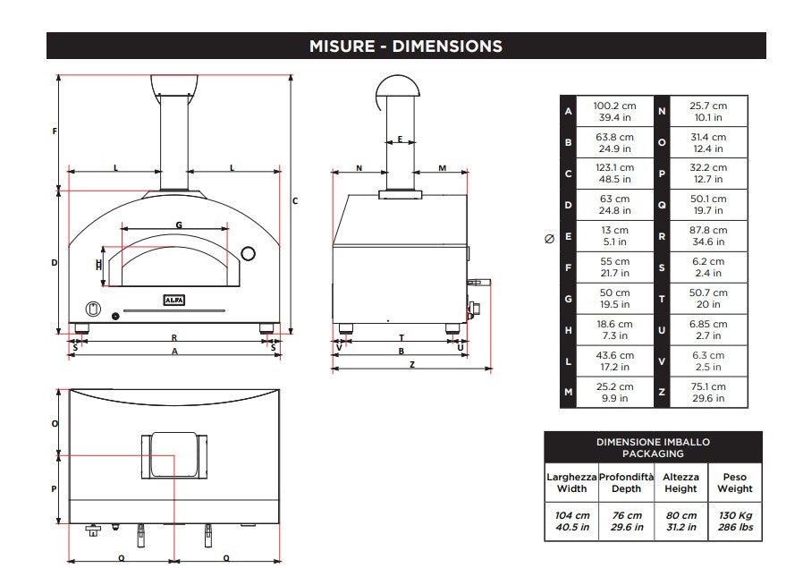 Alfa Forni Stone Copper Medium Gas-Powered Pizza Oven