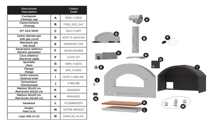 Alfa Forni Stone Copper Medium Gas-Powered Pizza Oven