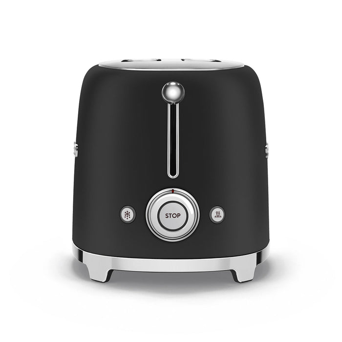 Smeg 50's Retro Style Aesthetic 2x2 Slice Matte Black Toaster