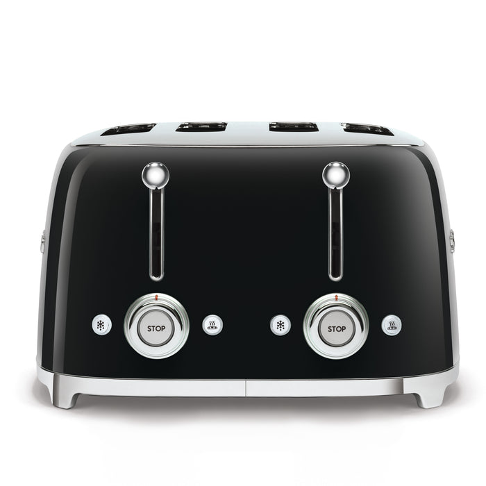 Smeg 50's Retro Style Aesthetic 4x4 Slice Black Toaster