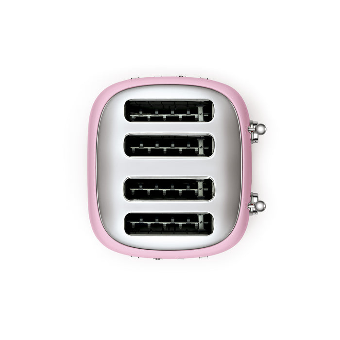 Smeg 50's Retro Style Aesthetic 4x4 Slice Pink Toaster