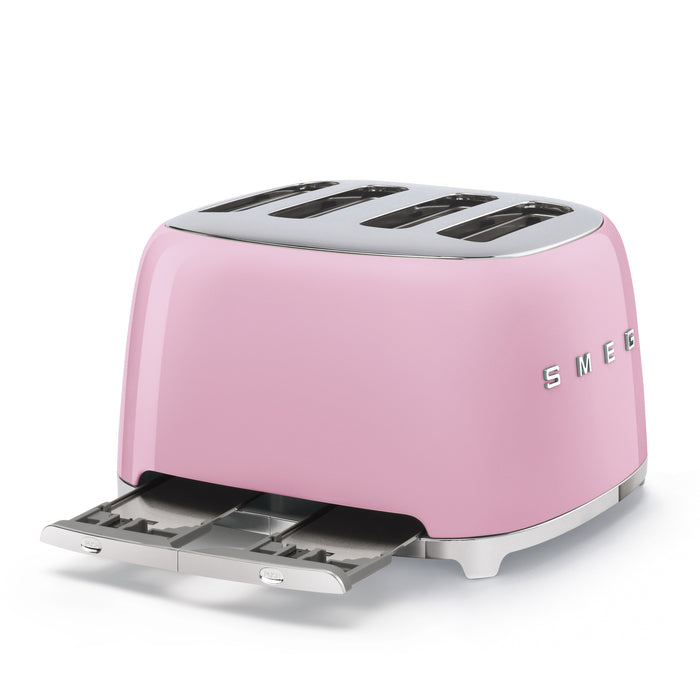 Smeg 50's Retro Style Aesthetic 4x4 Slice Pink Toaster