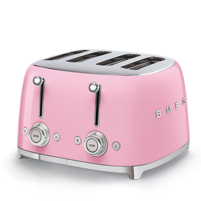 Smeg 50's Retro Style Aesthetic 4x4 Slice Pink Toaster