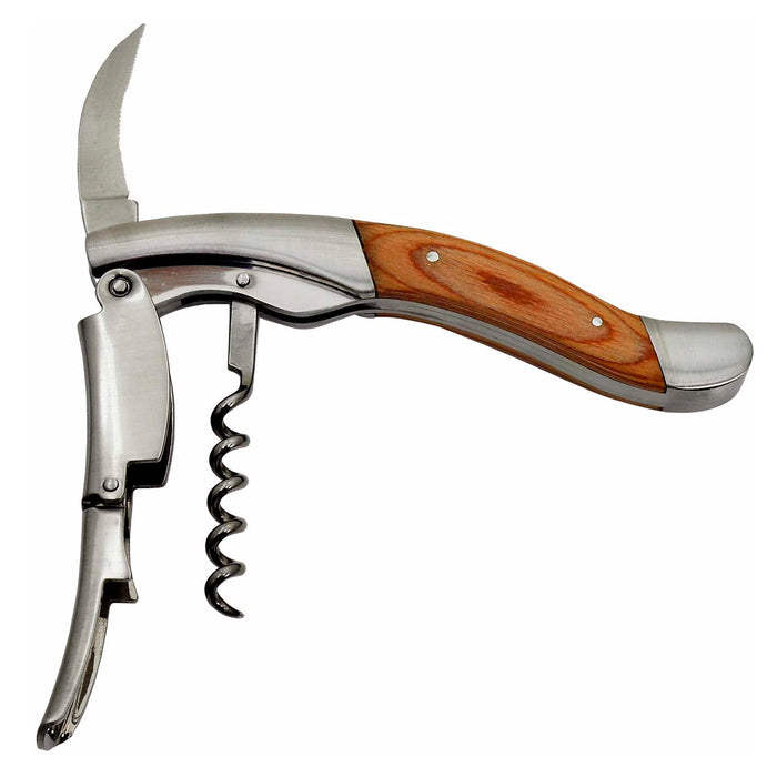 Legnoart Stainless Steel Ghemme Grand Crue Sommelier Corkscrew with Beechwood Handle