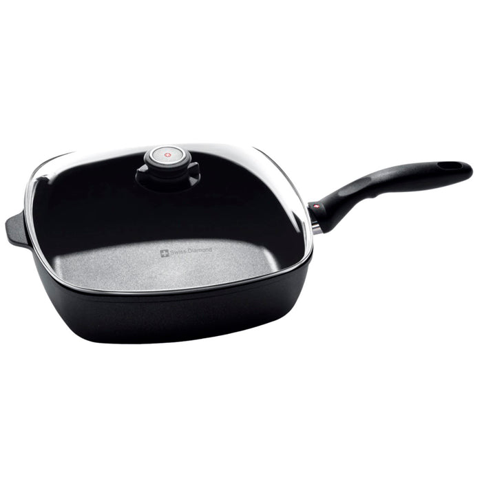 Swiss Diamond XD Nonstick Square Saute Pan with Lid, 5.3-Quart